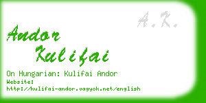 andor kulifai business card